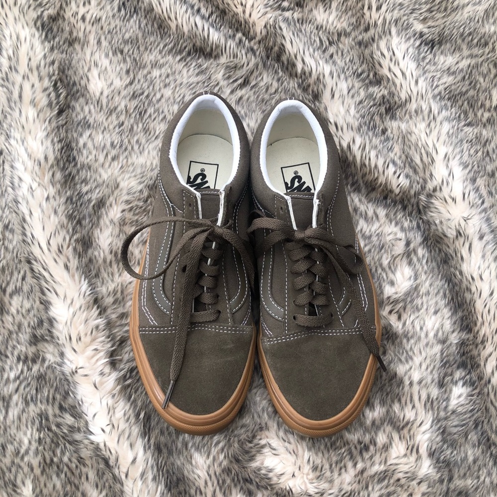 Forest Green Old School Vans Size M7, W8.5